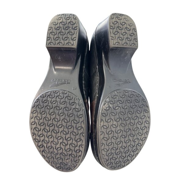 Dansko Tenley Slip On Clog Size 40 Round Toe Leather Black Career Professional - Picture 6 of 9